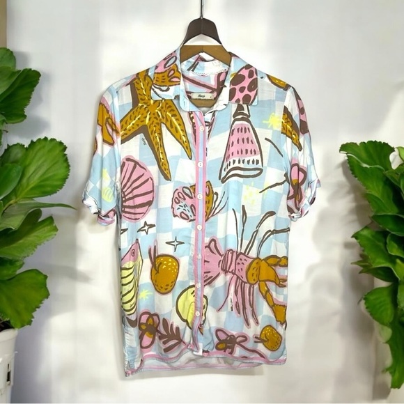 Maaji Anthropologie Seashore Fest Blake Novelty Print Beach Resort Wear Coverup - Picture 15 of 15